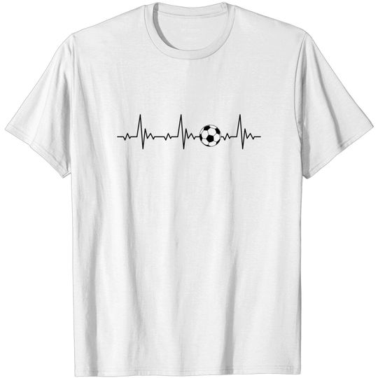 Discover Soccer ball heartbeat football frequency pulse ECG T-shirt