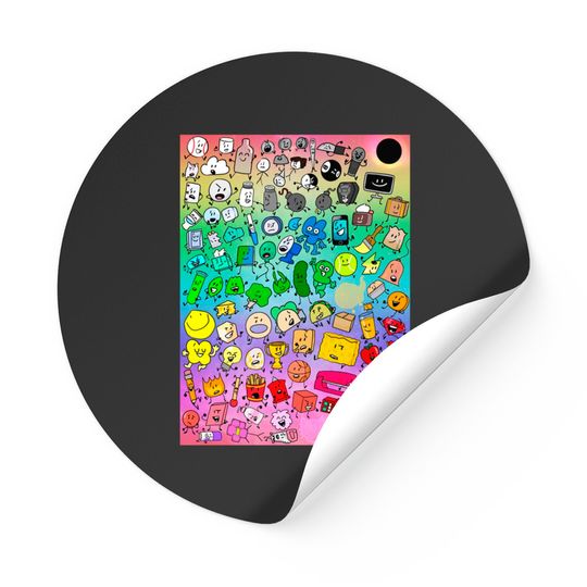 Discover BFDI Inanimate Insanity All Characters Stickers