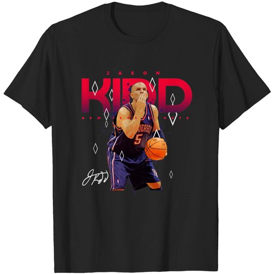 Discover Jason Kidd Free Throw - Jason Kidd New Jersey Nets - T-Shirt