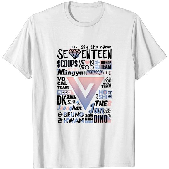 Discover SEVENTEEN FONT COLLAGE 2 - Seventeen - T-Shirt