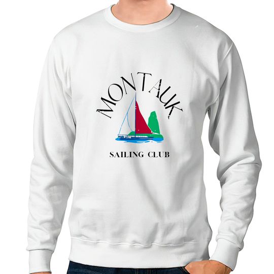 Discover Montauk Sailing Club Vintage Style Unisex Sweatshirt | Montauk Crewneck Sweatshirt