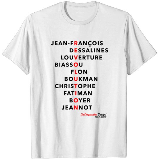 Discover Haitian Revolutionaries (Black and Red) T-shirt