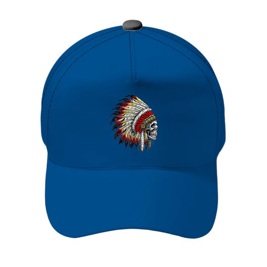 Discover Native American Indian Chief Skull Motorcycle Baseball Cap