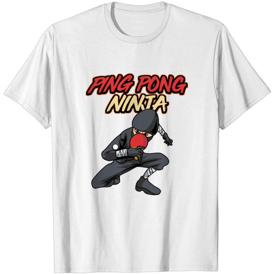 Discover Ping Pong Ninja Table Tennis Player Design T-shirt