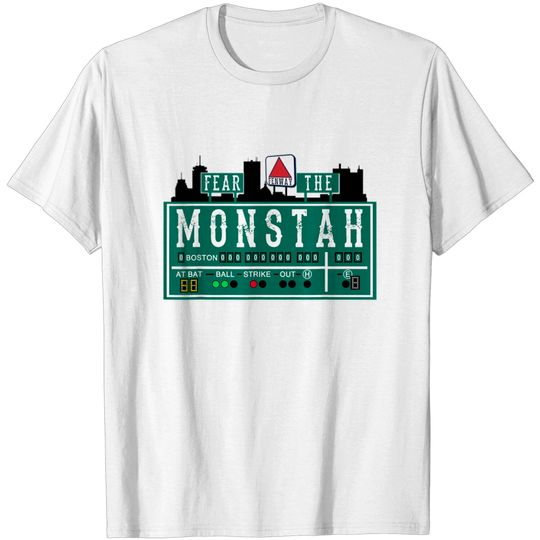 Discover FAN OF FENWAY BOSTON BASEBALL MONSTER FEAR THE MON T-shirt