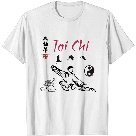 Discover Tai Chi garden Lotus calligraphycranessealbeautifu T-shirt