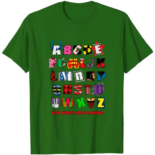 Discover The Pro Wrestling Old School Alphabet - Wrestling Alphabet - T-Shirt