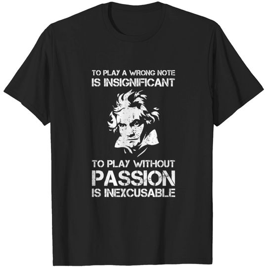 Discover To play a wrong note Gift Beethoven silhouette T-shirt