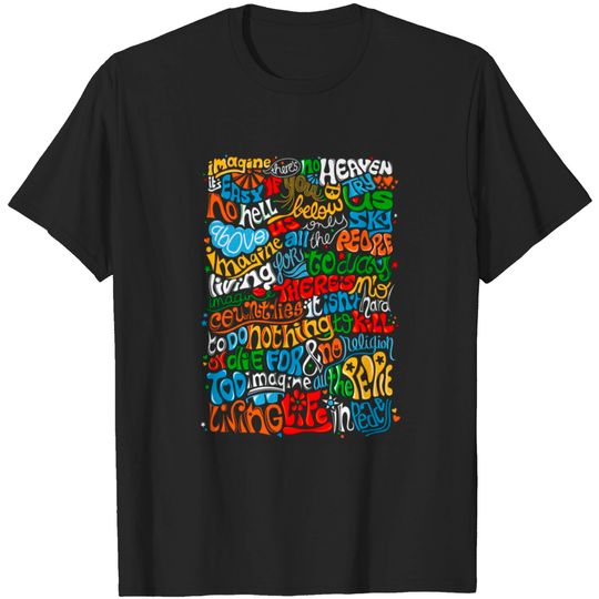 Discover Lennon Imagine Quote T-shirt