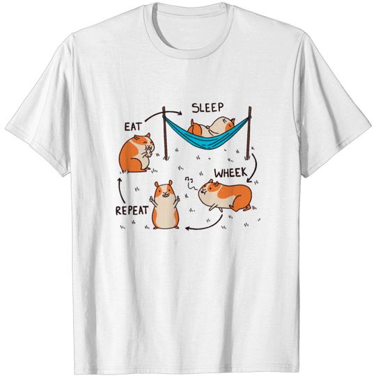 Discover Guinea Pig Cycle eat sleep wheek repeat guinea pig T-shirt