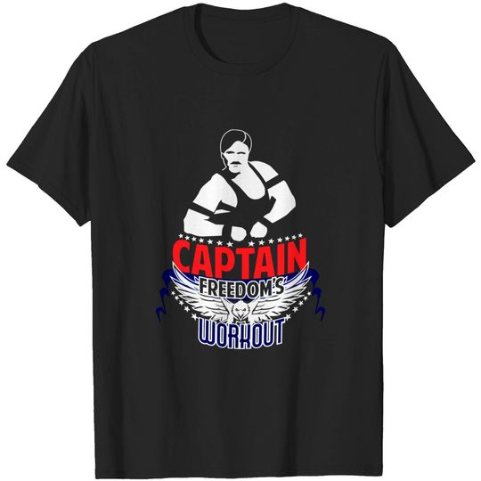 Discover Captain Freedoms Workout - The Running Man - T-Shirt