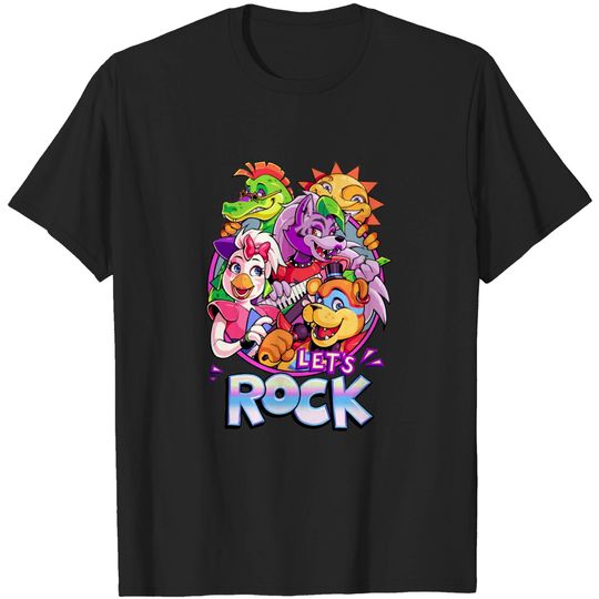 Discover Let's ROCK Security Breach - Fnaf - T-Shirt