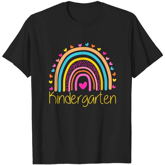 Discover Kindergarten Rainbow Team Hello KinderRocks Squad Teacher T-Shirt