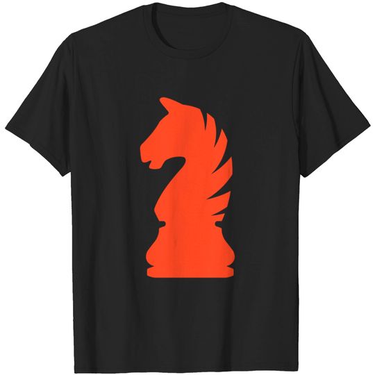 Discover Knight Chess Orange Graphics T-shirt