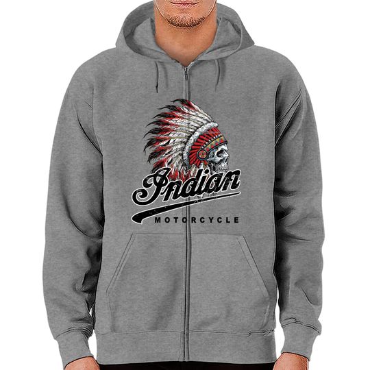 Discover Indian Custom Motorcycle Racer biker vintage printed Zip Hoodies
