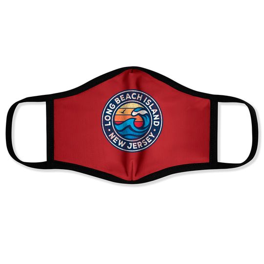 Discover Long Beach Island New Jersey NJ Vintage Nautical W Face Masks