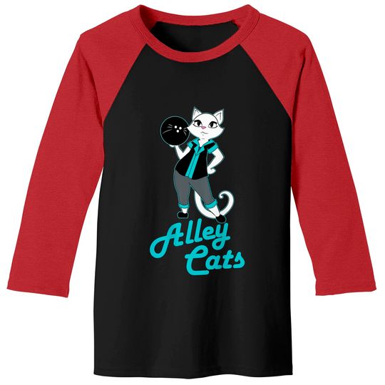 Discover Alley Cats Bowling Team Ladies Backside Print T Sh Baseball Tees