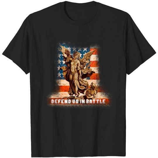 Discover St Michael The Archangel USA United States Flag T-shirt