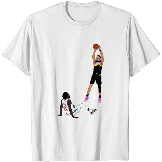 Discover Devin Booker 3pt Pull Up Phoenix Basketball WCFs - Devin Booker - T-Shirt