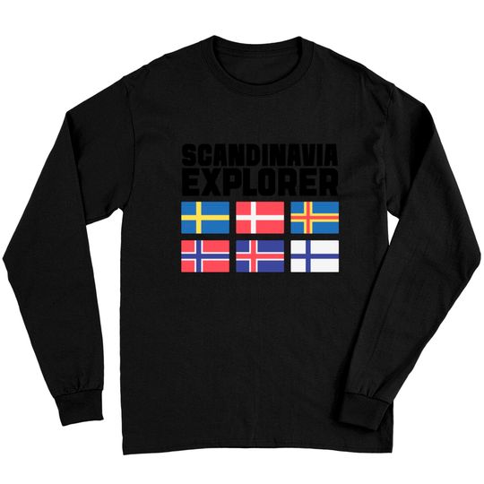 Discover Scandinavia Explorer Flags Iceland Sweden Norway Long Sleeves
