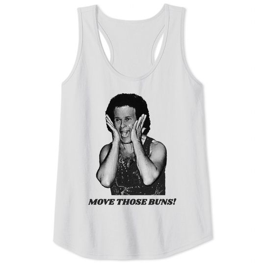 Discover Richard Simmons - Move Those Buns FanArt - Richard Simmons - Tank Tops