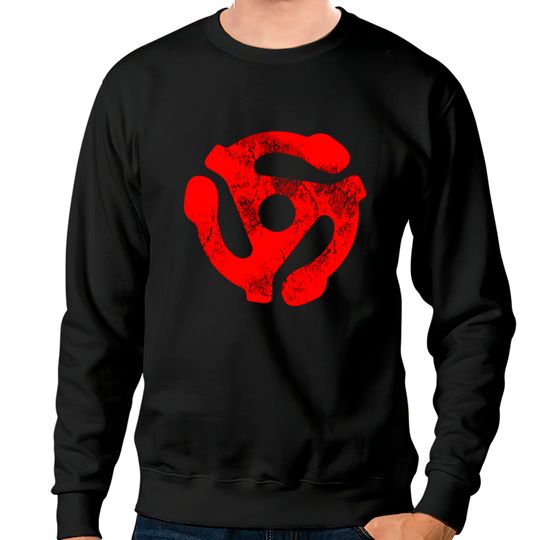 Discover Music Turntable Record Dj Red 45 Rpm Adapter Sweatshirts