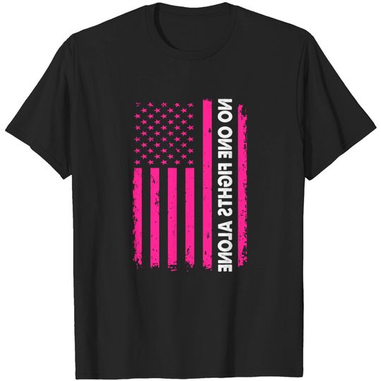 Discover No One Fights Alone Breast Cancer Survivor T-shirt