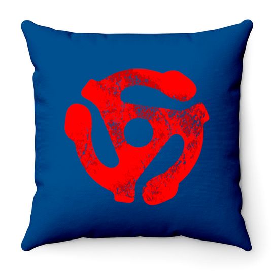 Discover Music Turntable Record Dj Red 45 Rpm Adapter Throw Pillows