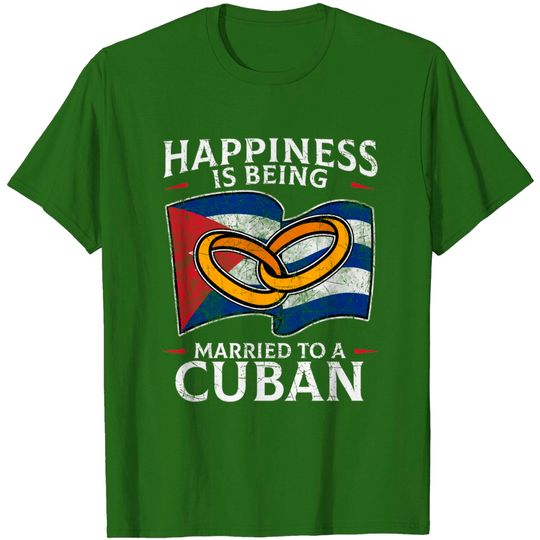 Discover Cuban Marriage Cuba Heritage Married Flag Wedded Roots T-Shirt