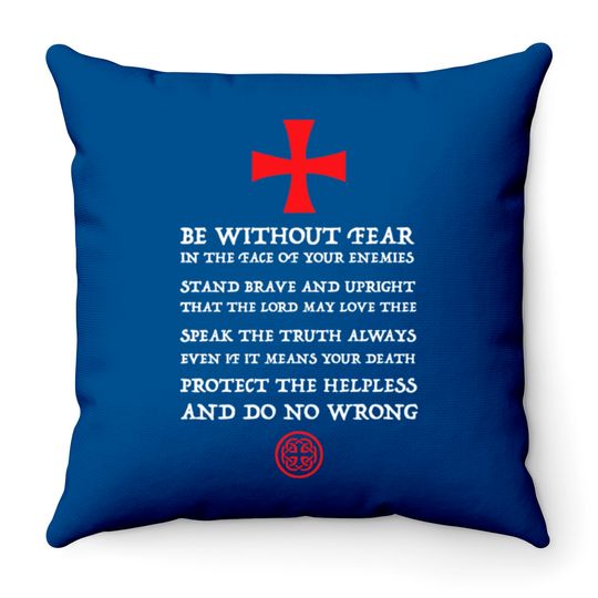 Discover Crusader Knight Knights Templar Code Holy Cross Throw Pillows