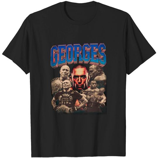 Discover Graphic Tee Georges St-Pierre Two-Division Champions Fighter Canada Actor Fans Wear Movie T-Shirt
