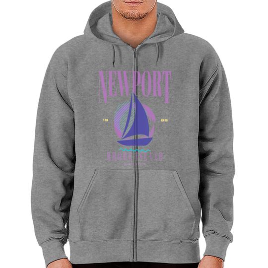 Discover Newport Vintage Sailing Zip Hoodie