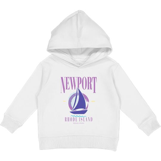Discover Newport Vintage Sailing Kids Pullover Hoodie