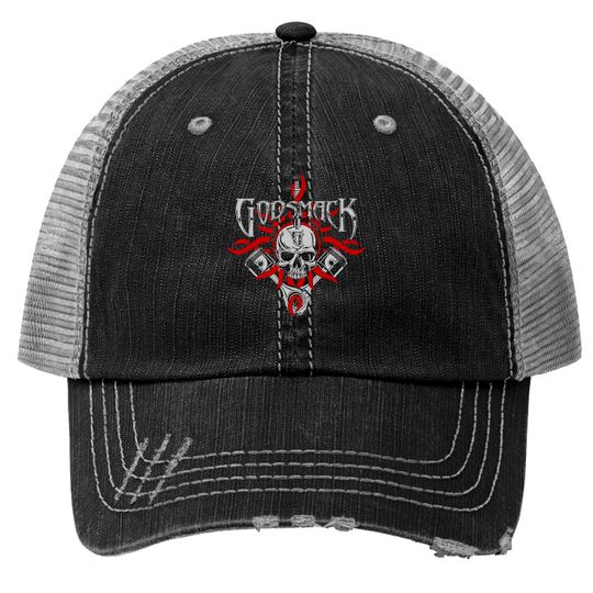 Discover Godsmack Unisex Print Trucker Hat: Chrome Pistons