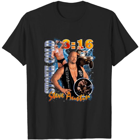 Discover Vintage Style Black Stone Cold Steve Austin T-Shirt, Stone Cold Steve Austin Shirt