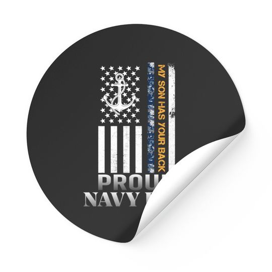 Discover My Son Has Your Back Proud Navy Dad American Flag Stickers