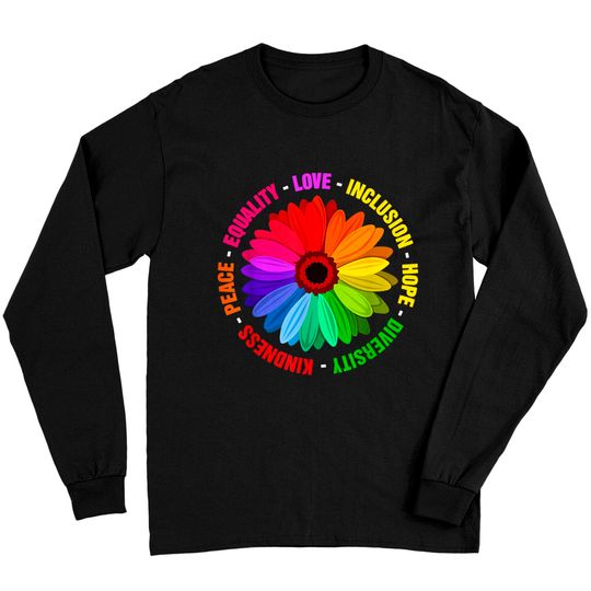 Discover Kindness Peace Equality Love Inclusion Hope Diversity Long Sleeves