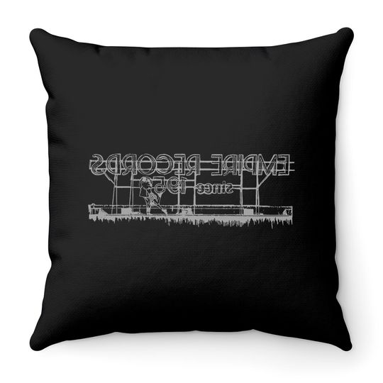 Discover Empire Records Roof Grey Throw Pillows