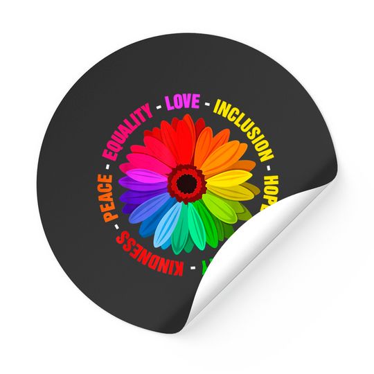 Discover Kindness Peace Equality Love Inclusion Hope Diversity Stickers