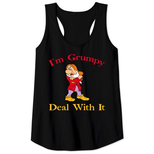 Discover I'm grumpy deal with it Tank Tops