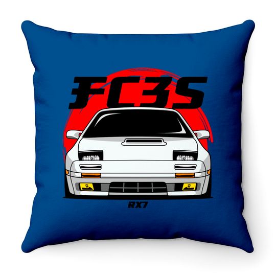 Discover White FC RX 7 - Fc Rx7 - Throw Pillows