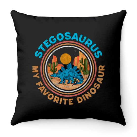 Discover Stegosaurus My Favorite Dinosaur Throw Pillows
