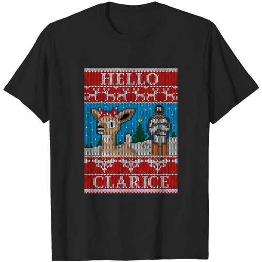 Discover Hello Clarice - Christmas Ugly Sweater - Rudolf / Silence of the Lambs Mashup - Hannibal - T-Shirt
