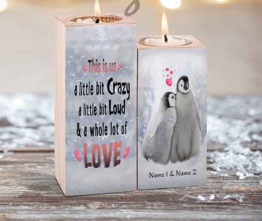 Discover Penguin Couple Candle Holder Gift For Mother