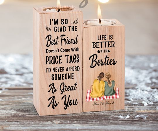 Discover Life Is Better With Besties Heart Candle Holder