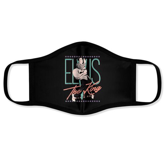 Discover Elvis Presley Official Vintage Design Face Masks