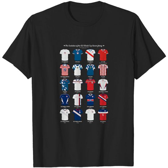Discover USA world cup 2022 shirt,The Evolution of the Us World Cup Soccer Jersey T-Shirt,USMNT Believe Ted Lasso Qatar 2022 USA Soccer shirt