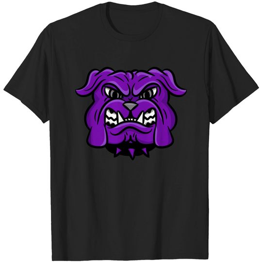 Discover custom purple bulldog mascot T-shirt