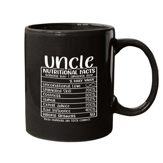 Discover Uncle, Nutritional Facts, Funny Uncle Gift Mugs