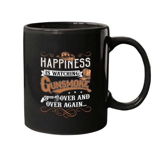Discover Happiness Is Watching Gunsmoke Over And Over Again Mugs